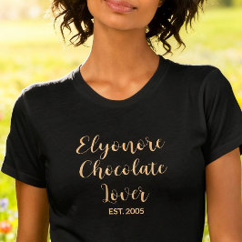 Personlig Chokladälskare Namn Etablerad T Shirt