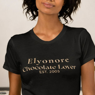 Personlig Chokladälskare Namn Etablerad T Shirt