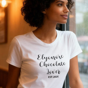 Personlig Chokladälskare Namn Etablerad T Shirt
