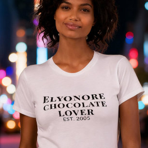 Personlig Chokladälskare Namn Etablerad T Shirt