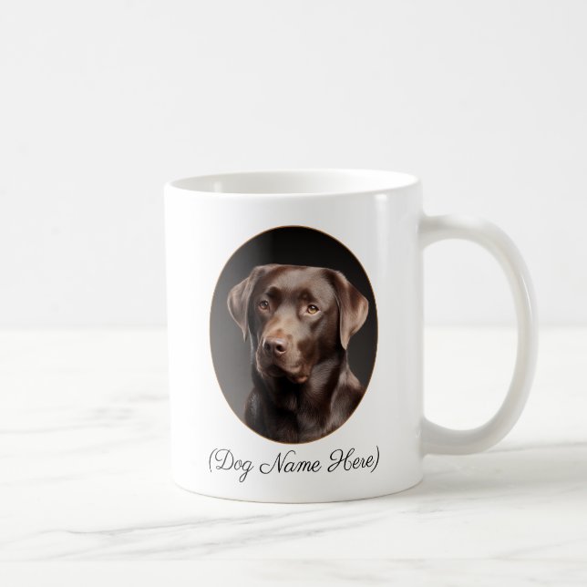Personlig Chokladlabrador Vid Min Sida Kaffemugg (Höger)