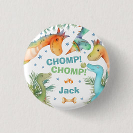Personlig CHOMP! CHOMP! Dinosaur Badge Knapp