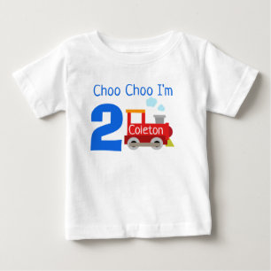 Personlig Choo Choo mig förmiddag 2 födelsedag T-shirt