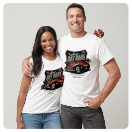 Personlig Chopped röd Hot Rod Coupe Speed Shop T Shirt