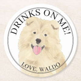 Personlig Chow Chow Hund Bröllop Underlägg Papper Rund