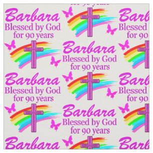 PERSONLIG CHRISTIAN 90:E BIRTHDAY FABRIC TYG