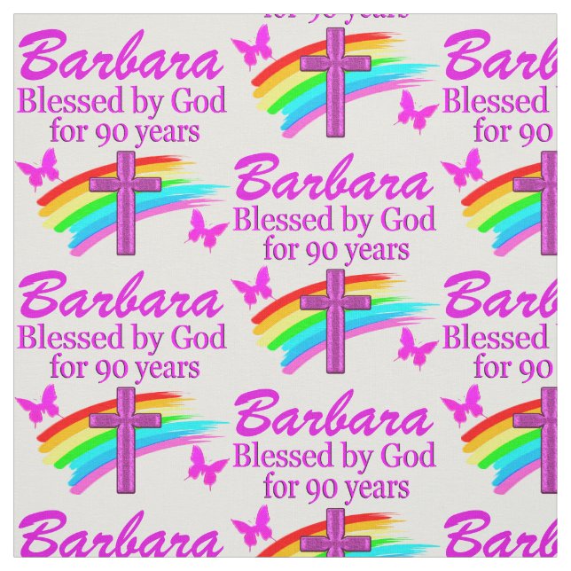 PERSONLIG CHRISTIAN 90:E BIRTHDAY FABRIC TYG (Provkarta)