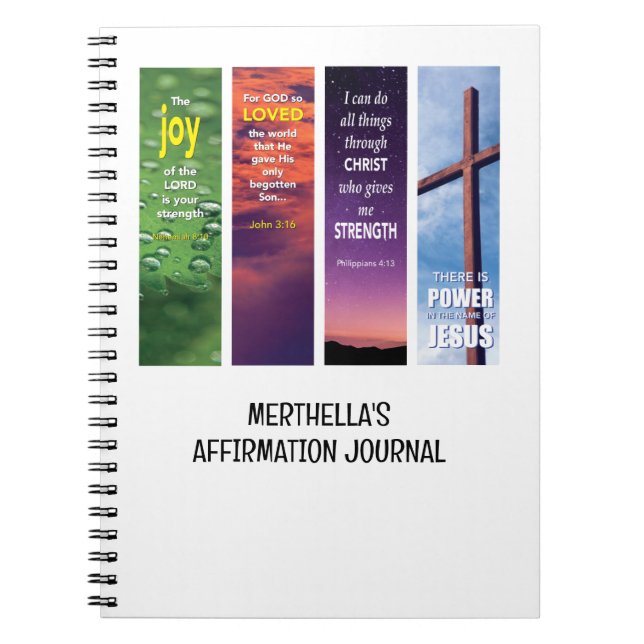 Personlig Christian BIBLE AFFIRMATION Journal Anteckningsbok (Framsidan)