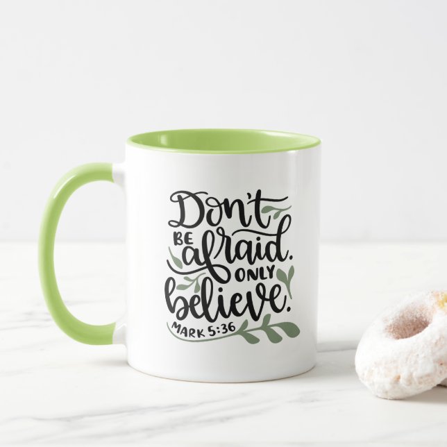 Personlig Christian Bible Verse Mark 5:36 Mugg (Med munk)