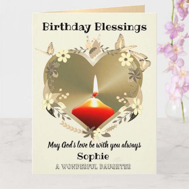Personlig Christian Birthday Card för dotter Kort (Orkide)
