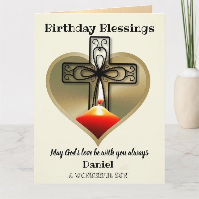 Personlig Christian Birthday Card för son Kort (Framsida)