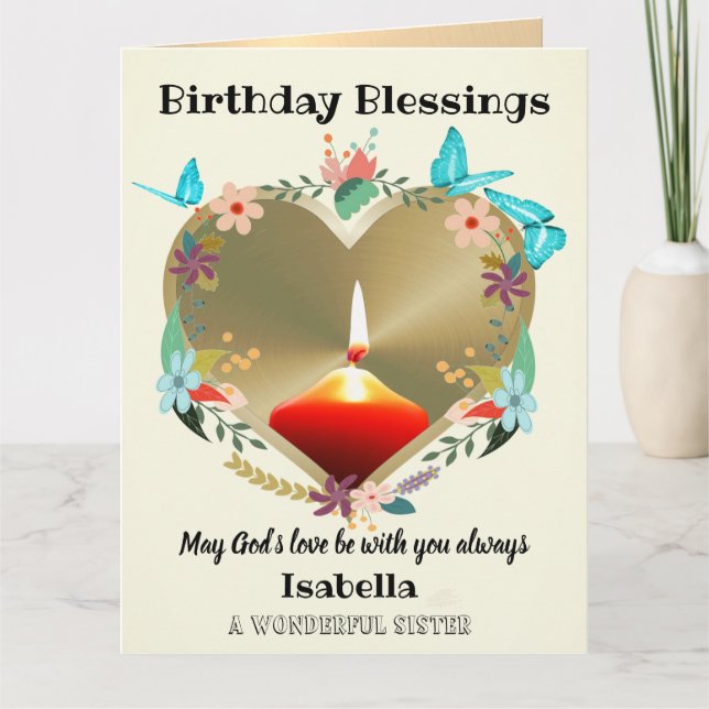 Personlig Christian Birthday Card för syster Kort (Framsida)