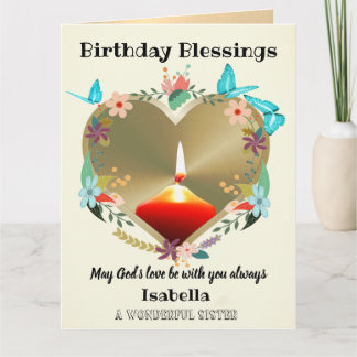 Personlig Christian Birthday Card för syster Kort