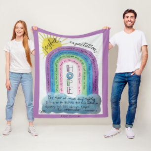 Personlig Christian Faith Inspirational Rainbow Fleecefilt