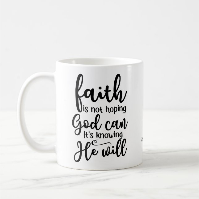 Personlig Christian Faith Knowing God Will Kaffemugg (Vänster)