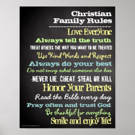 Personlig Christian Family Regler House-tecken Poster
