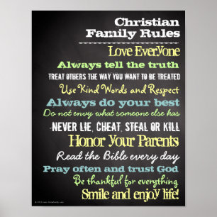 Personlig Christian Family Regler House-tecken Poster