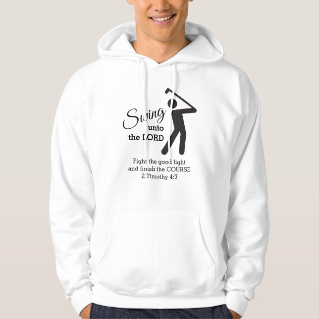Personlig CHRISTIAN GOLFER svänger till Herren Hoodie (Framsida)