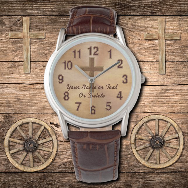 Personlig Christian Watches för manar eller Women Armbandsur (Christian gifts for Pastors. Pastor appreciation month gifts. Christian Wrist Watches. Cross Watch.)