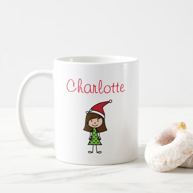 personlig christmas, barnflicka, kaffe  kaffemugg (Med munk)