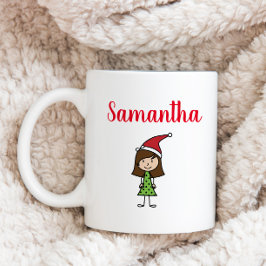 personlig christmas-flicka kaffemugg
