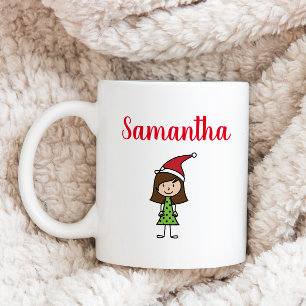 personlig christmas-flicka kaffemugg