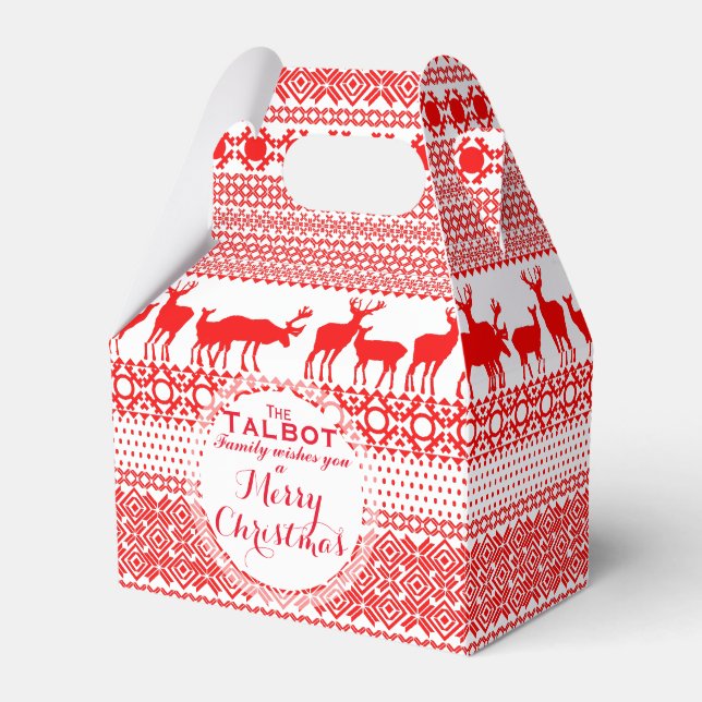 Personlig CHRISTMAS SEASON'S HÄLSNING Favor Box Presentaskar (Framsidan Sidan)