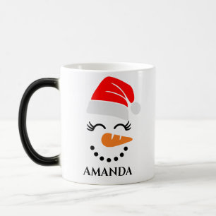 Personlig christmas snögubbe med eget namn magisk mugg