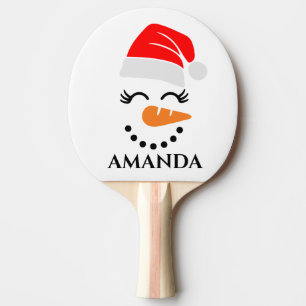 Personlig christmas snögubbe med eget namn pingisracket