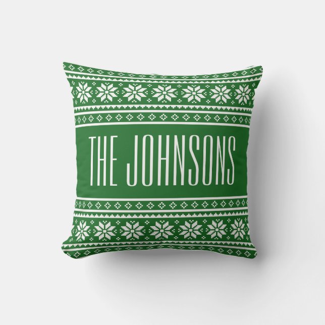 Personlig CHRISTMAS SWEATER dekorativ kudde (Framsida)