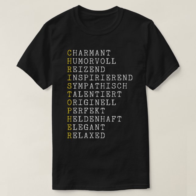 Personlig Christopher Adjective T-Shirt (Design framsida)