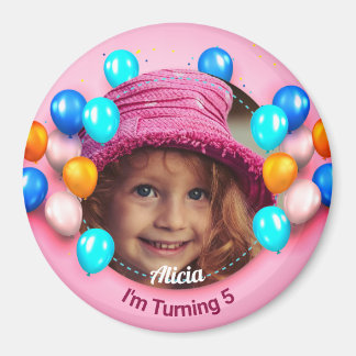 Personlig Circle Magnet Grattis på födelsedagen