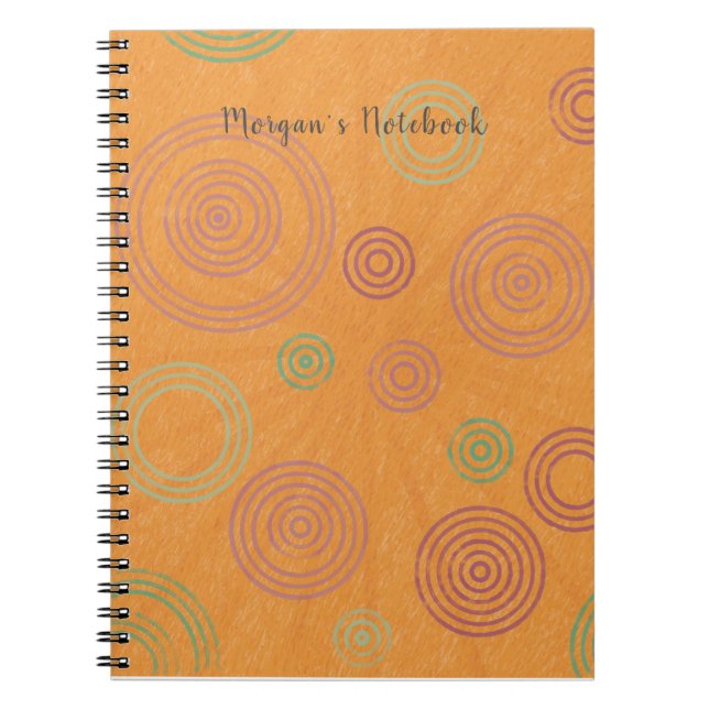 Personlig Circles och Starburst Notebook Orange Anteckningsbok (Framsidan)