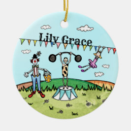 Personlig Circus Birth Hanging Ceramic Ornament