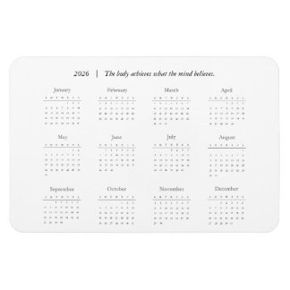 Personlig Citat 2026 Kalender Magnet
