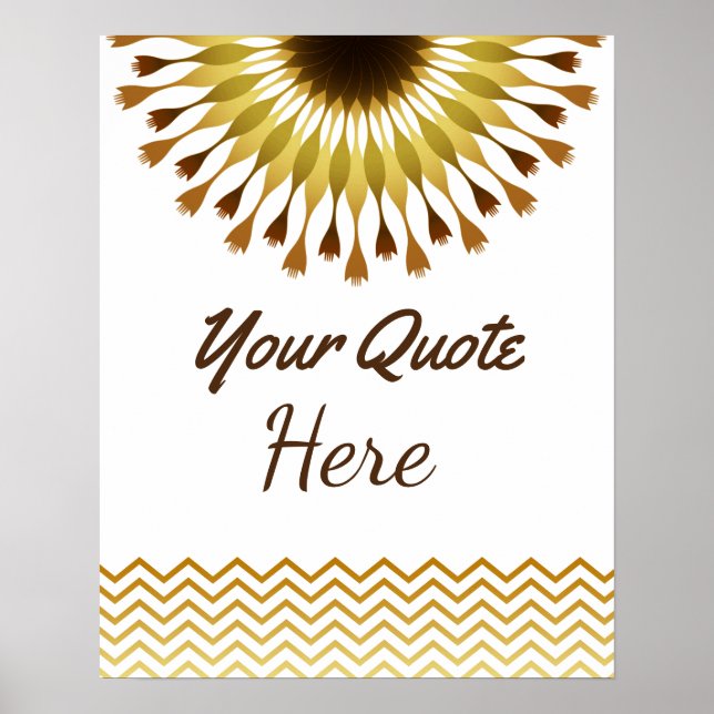 Personlig Citat Bröllop Guld Lotus Flower Poster (Framsidan)