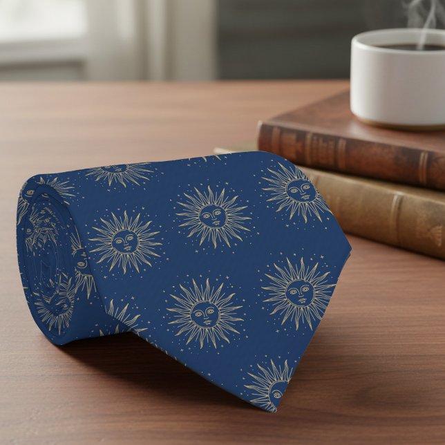 Personlig Citat Prydnad Sol Mönster För Lärare Slips (Teacher Appreciation tie with celestial sun and quote by Darling & May)
