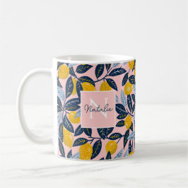 Personlig citronmugg med namn och initial kaffemugg