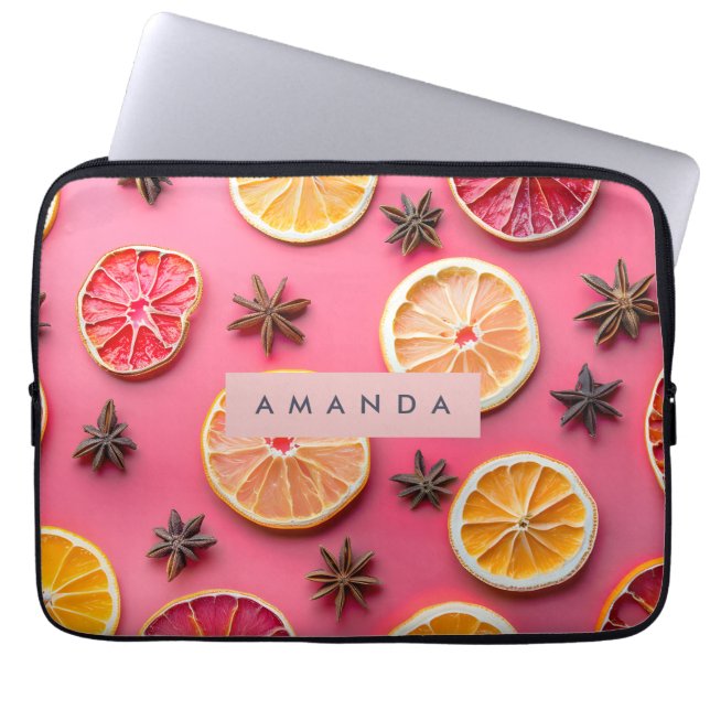 Personlig Citronskiva & Stjärnanis Laptop Fodral (Framsidan)