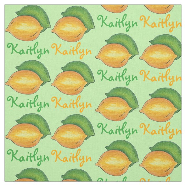 Personlig Citrus Gult för Grönt av citrusfrukter a Tyg (Provkarta)