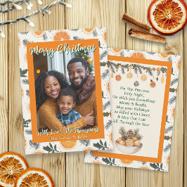 Personlig Citrus Thned Family Photo jul Kort