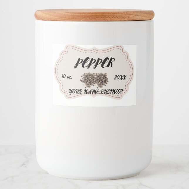 Personlig Cla Classic Round Kött-etikett Mat Etiketter (Framsida)