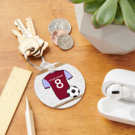 Personlig Claret Blue Football Ocer Jersey Nyckelring