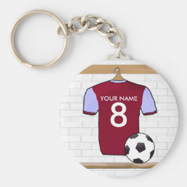 Personlig Claret Blue Football Ocer Jersey Nyckelring