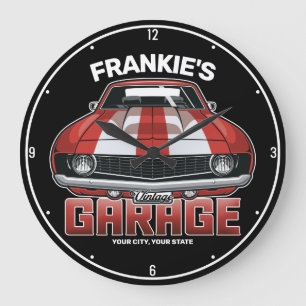 Personlig Classic American Muscle Car Garage Stor Klocka
