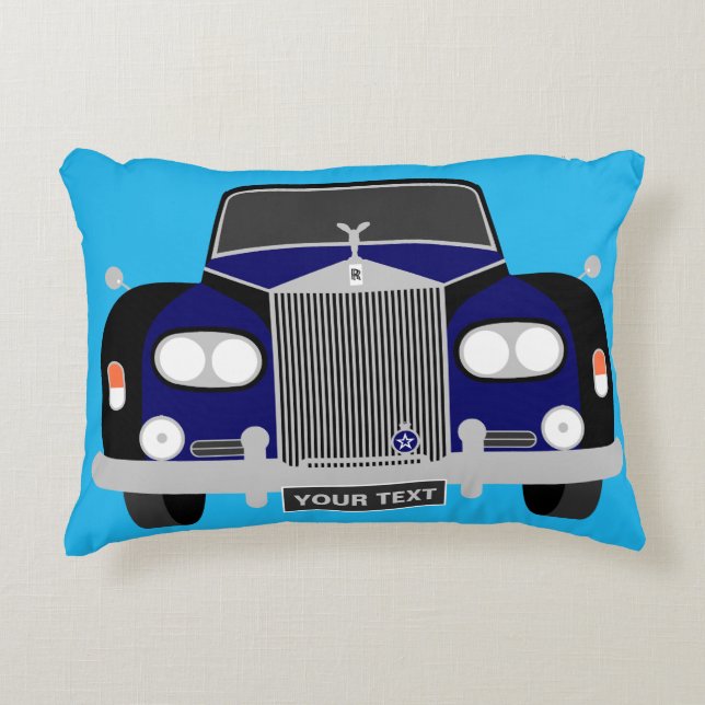 Personlig Classic Blue British Limousinine Car Prydnadskudde (Framsidan)