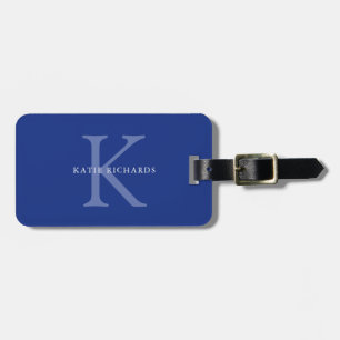 Personlig Classic Blue Monogram Bagagebricka