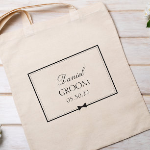 Personlig Classic Bröllop Simple Bowtie Groom Tygkasse