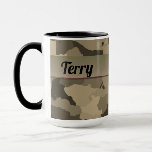 Personlig Classic Brown och Tan Camo Mugg