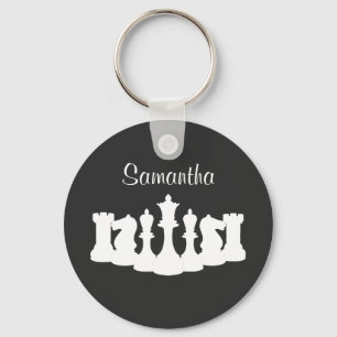 Personlig Classic Chess Delar Queen Keychain Nyckelring